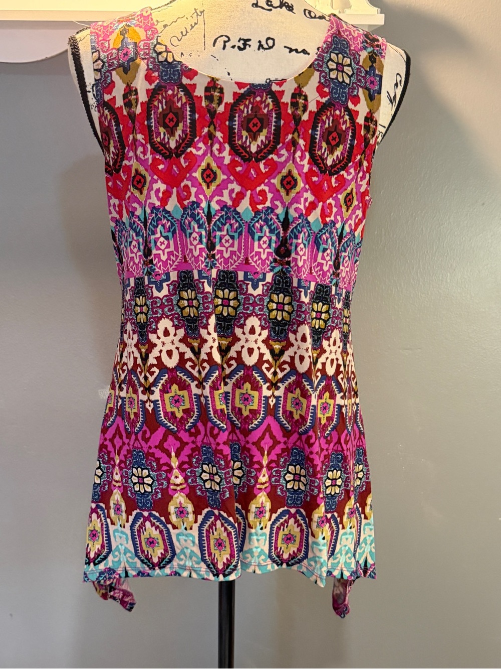 DB est 1962 Boho Printed Sleeveless Tank Top Sz S